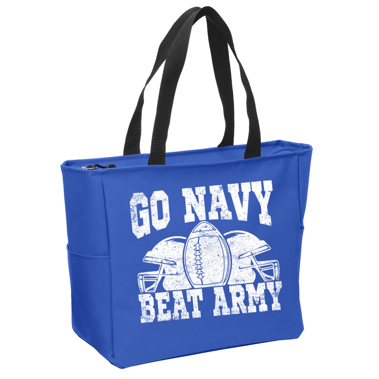 Go Navy Beat Army Cute Gift America's Football Game Day Helmet Great Gift Zip Tote Bag