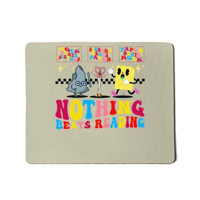 Groovy Nothing Beats Reading Rock Paper Scissors Book Lovers Mousepad