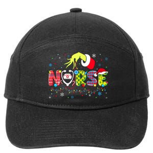 Groovy Nurse Christmas Xmas Santa Rn Cna Icu Scurb 7-Panel Snapback Hat