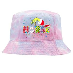 Groovy Nurse Christmas Xmas Santa Rn Cna Icu Scurb Tie-Dyed Bucket Hat