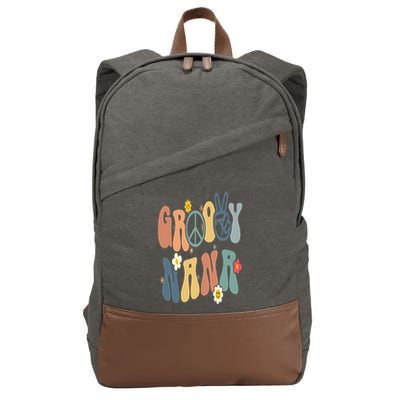 Groovy Nana Christmas Birthday Vintage Family Matching Cotton Canvas Backpack