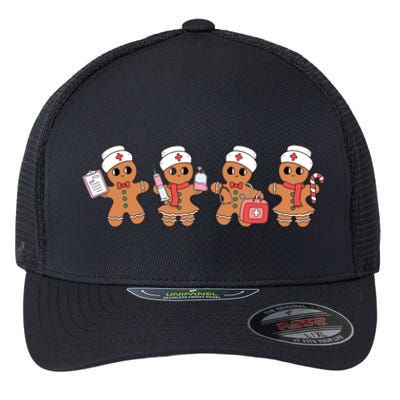 Gingerbread Nurse Christmas Flexfit Unipanel Trucker Cap