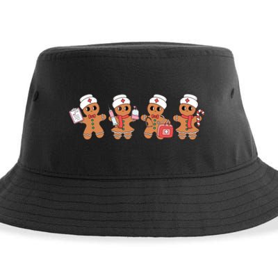 Gingerbread Nurse Christmas Sustainable Bucket Hat