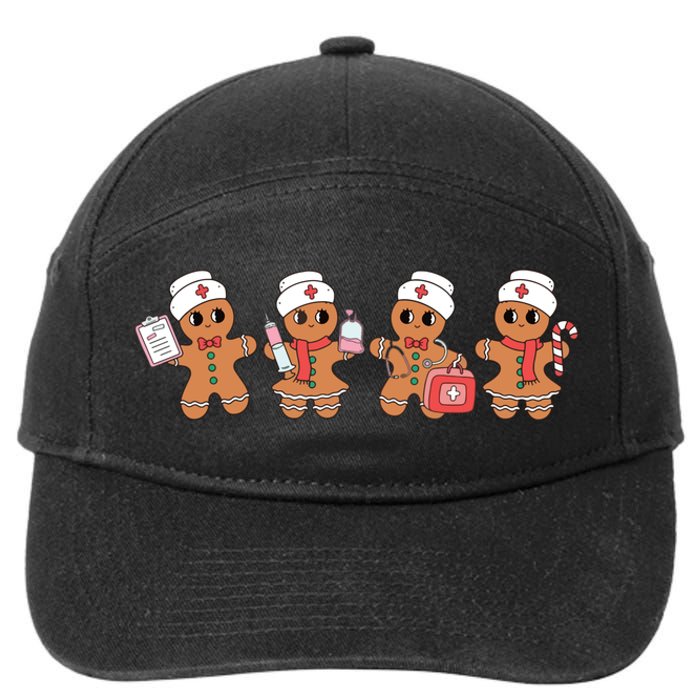 Gingerbread Nurse Christmas 7-Panel Snapback Hat