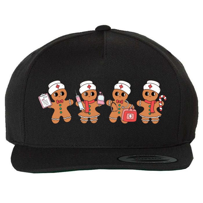 Gingerbread Nurse Christmas Wool Snapback Cap