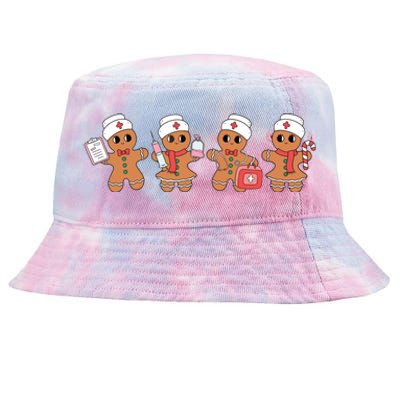 Gingerbread Nurse Christmas Tie-Dyed Bucket Hat