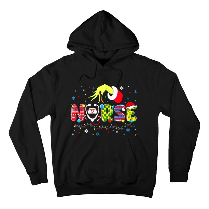 Groovy Nurse Christmas Xmas Santa Rn Cna Icu Scurb Hoodie