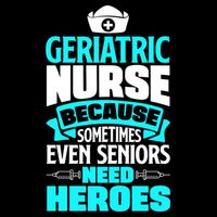 Geriatric Nurse Caregiver Even Seniors Need Heroes Funny Funny Gift Drawstring Bag