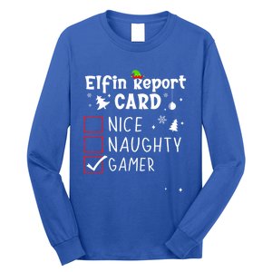 Gaming Nage Christmas Nice Naughty Xmas List Gamer Funny Gift Long Sleeve Shirt