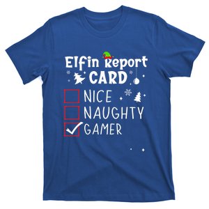 Gaming Nage Christmas Nice Naughty Xmas List Gamer Funny Gift T-Shirt