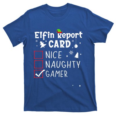 Gaming Nage Christmas Nice Naughty Xmas List Gamer Funny Gift T-Shirt