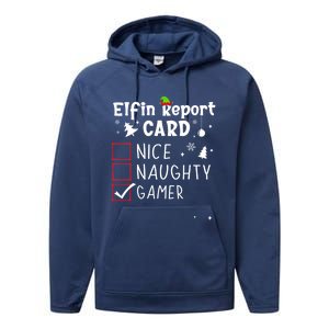 Gaming Nage Christmas Nice Naughty Xmas List Gamer Funny Gift Performance Fleece Hoodie