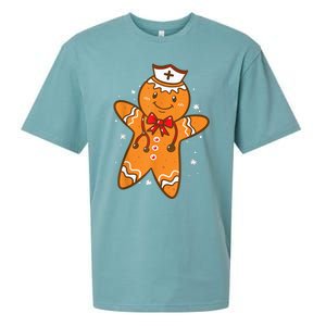 Gingerbread Nurse Christmas Cookies Baking Nursing Sueded Cloud Jersey T-Shirt