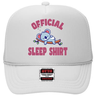 Good Night Cute Koala Bear High Crown Mesh Back Trucker Hat