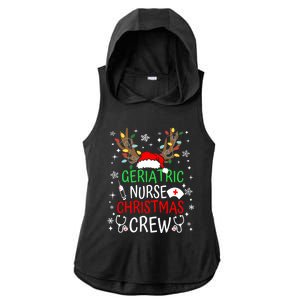 Geriatric Nurse Crew Reindeer Christmas Nursing Squad Group Gift Ladies PosiCharge Tri-Blend Wicking Draft Hoodie Tank