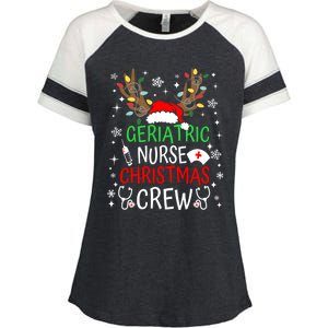 Geriatric Nurse Crew Reindeer Christmas Nursing Squad Group Gift Enza Ladies Jersey Colorblock Tee