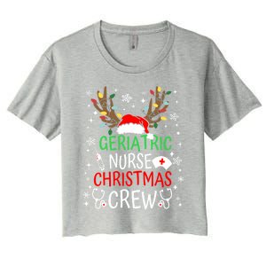 Geriatric Nurse Crew Reindeer Christmas Nursing Squad Group Gift Women's Crop Top Tee