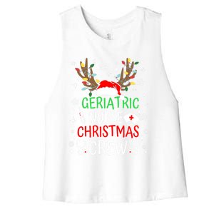 Geriatric Nurse Crew Reindeer Christmas Nursing Squad Group Gift Women's Racerback Cropped Tank