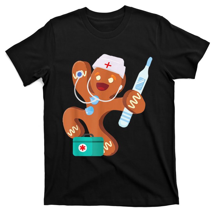 Gingerbread Nurse Christmas Cookies Baking Costume Bake Day T-Shirt