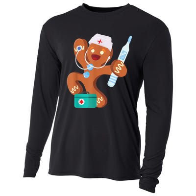 Gingerbread Nurse Christmas Cookies Baking Costume Bake Day Cooling Performance Long Sleeve Crew