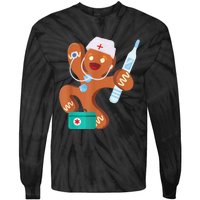 Gingerbread Nurse Christmas Cookies Baking Costume Bake Day Tie-Dye Long Sleeve Shirt