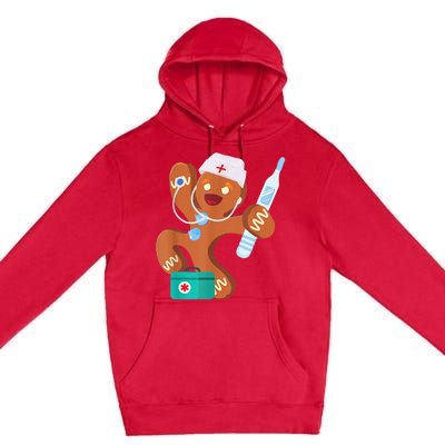 Gingerbread Nurse Christmas Cookies Baking Costume Bake Day Premium Pullover Hoodie