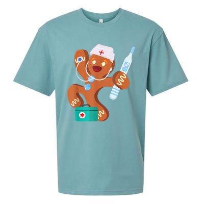 Gingerbread Nurse Christmas Cookies Baking Costume Bake Day Sueded Cloud Jersey T-Shirt