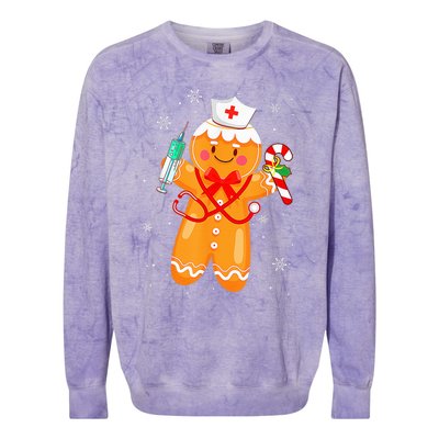 Gingerbread Nurse Christmas Cookies Baking Nursing Costume Colorblast Crewneck Sweatshirt