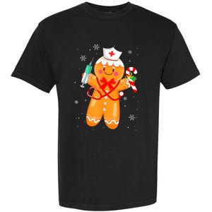 Gingerbread Nurse Christmas Cookies Baking Nursing Costume Garment-Dyed Heavyweight T-Shirt