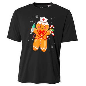 Gingerbread Nurse Christmas Cookies Baking Nursing Costume Cooling Performance Crew T-Shirt