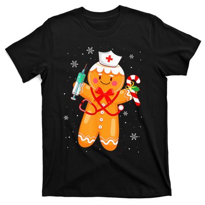 Gingerbread Nurse Christmas Cookies Baking Nursing Costume T-Shirt