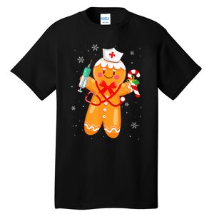 Gingerbread Nurse Christmas Cookies Baking Nursing Costume Tall T-Shirt