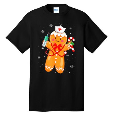 Gingerbread Nurse Christmas Cookies Baking Nursing Costume Tall T-Shirt