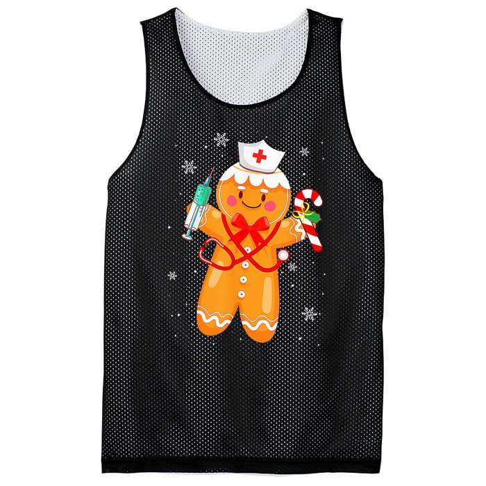 Gingerbread Nurse Christmas Cookies Baking Nursing Costume Mesh Reversible Basketball Jersey Tank