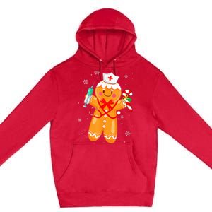 Gingerbread Nurse Christmas Cookies Baking Nursing Costume Premium Pullover Hoodie