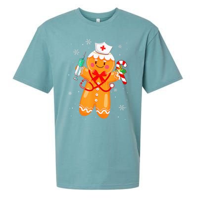 Gingerbread Nurse Christmas Cookies Baking Nursing Costume Sueded Cloud Jersey T-Shirt