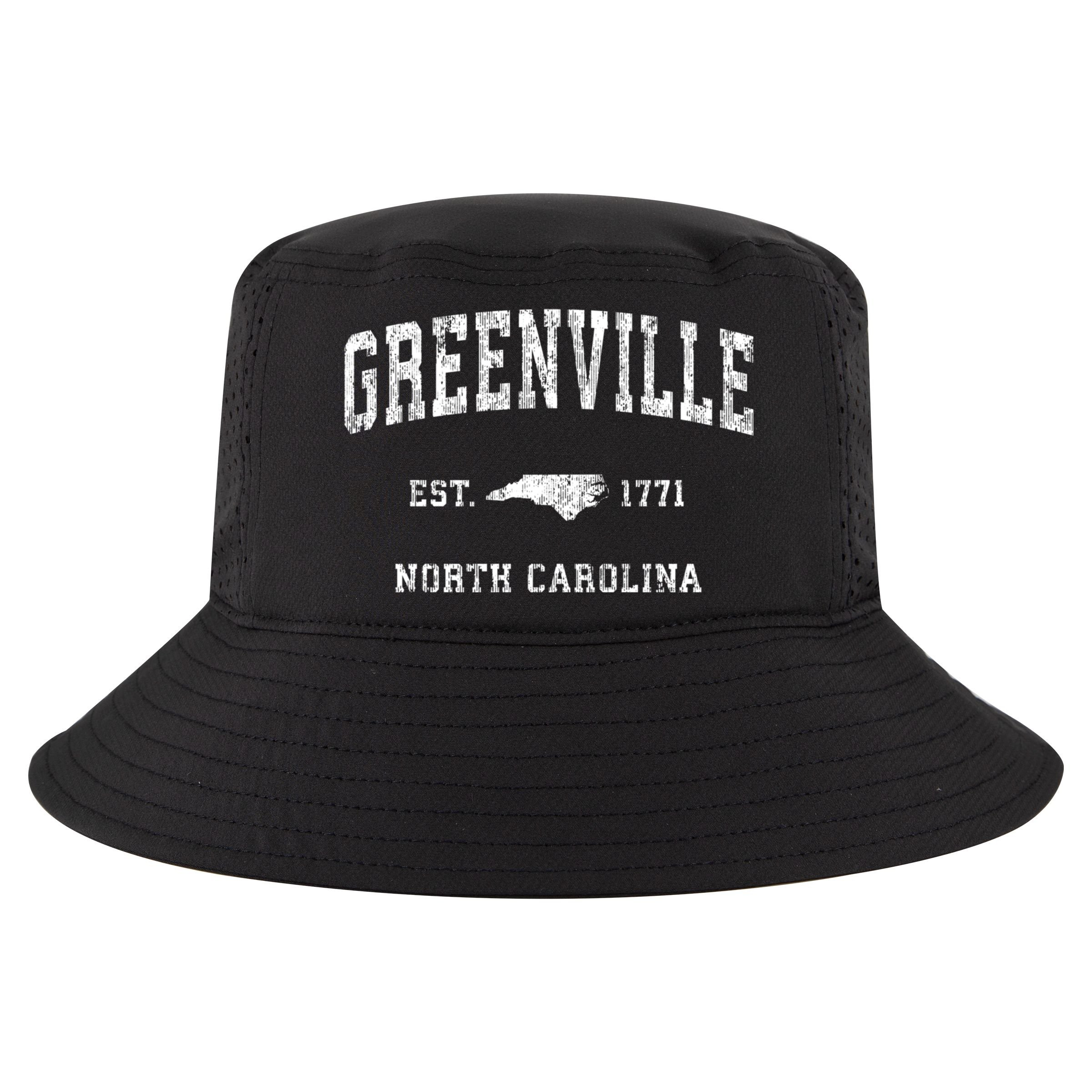 Greenville North Carolina Nc Vintage Athletic Sports Cool Comfort Performance Bucket Hat