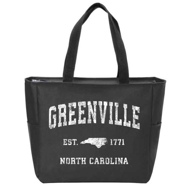 Greenville North Carolina Nc Vintage Athletic Sports Zip Tote Bag