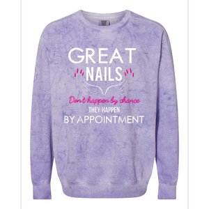 Great Nail Don't Happen By Chance Funny Nail Tech Women Colorblast Crewneck Sweatshirt