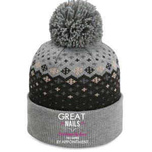 Great Nail Don't Happen By Chance Funny Nail Tech Women The Baniff Cuffed Pom Beanie