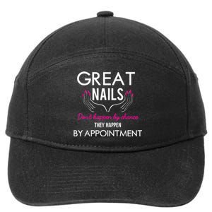 Great Nail Don't Happen By Chance Funny Nail Tech Women 7-Panel Snapback Hat