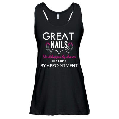 Great Nail Don't Happen By Chance Funny Nail Tech Women Ladies Essential Flowy Tank