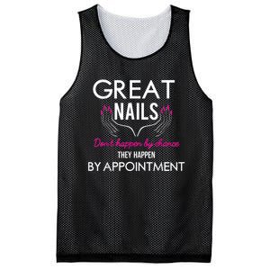 Great Nail Don't Happen By Chance Funny Nail Tech Women Mesh Reversible Basketball Jersey Tank