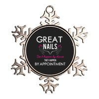 Great Nail Don't Happen By Chance Funny Nail Tech Women Metallic Star Ornament