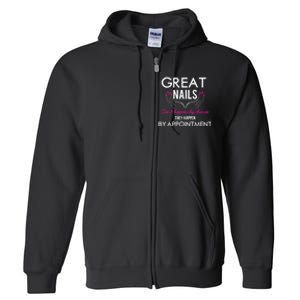 Great Nail Don't Happen By Chance Funny Nail Tech Women Full Zip Hoodie