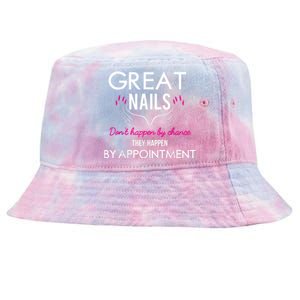 Great Nail Don't Happen By Chance Funny Nail Tech Women Tie-Dyed Bucket Hat