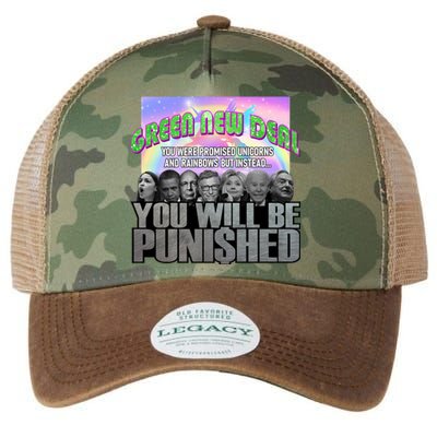 Green New Deal You Were Promised Unicorns And Rainbows Legacy Tie Dye Trucker Hat