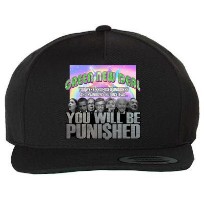 Green New Deal You Were Promised Unicorns And Rainbows Wool Snapback Cap