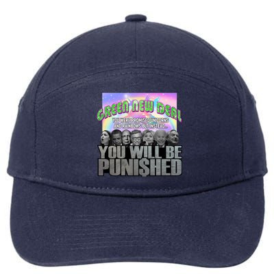 Green New Deal You Were Promised Unicorns And Rainbows 7-Panel Snapback Hat