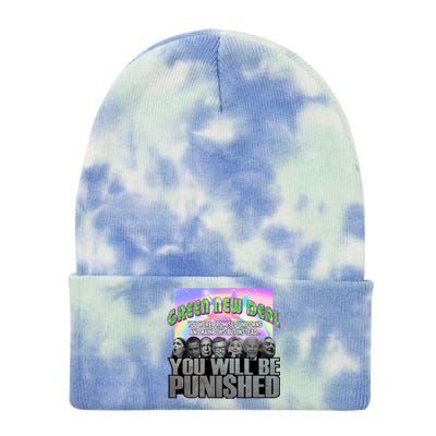 Green New Deal You Were Promised Unicorns And Rainbows Tie Dye 12in Knit Beanie